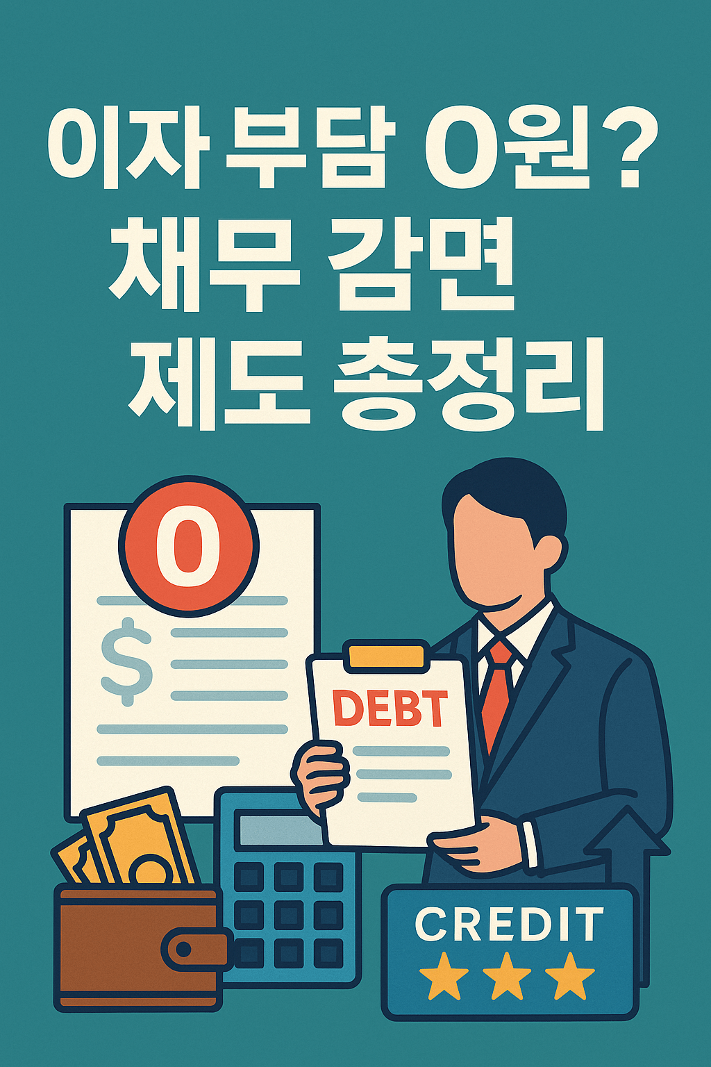 신용정보 등록자 대상 채무감면 지원 및 신용회복 절차 시각화 이미지