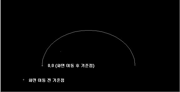 PAN 명령을 사용하여 호가 이동 된 도면