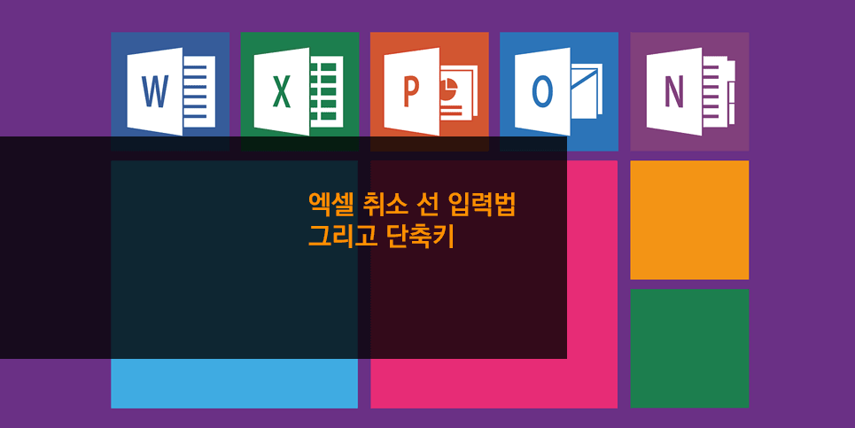 엑셀 취소 선 입력법 그리고 단축키