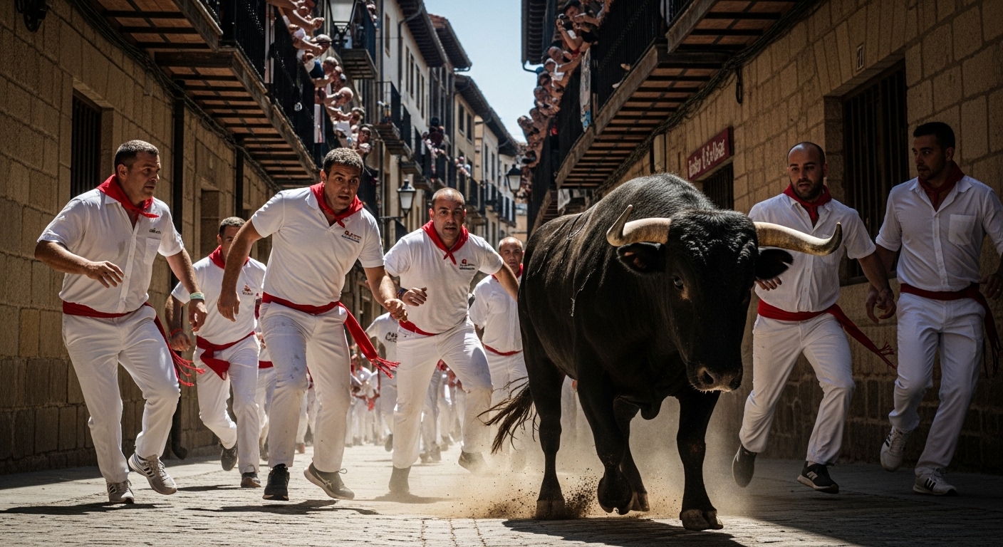 불런: 소 떼를 피해 달리는 사람들