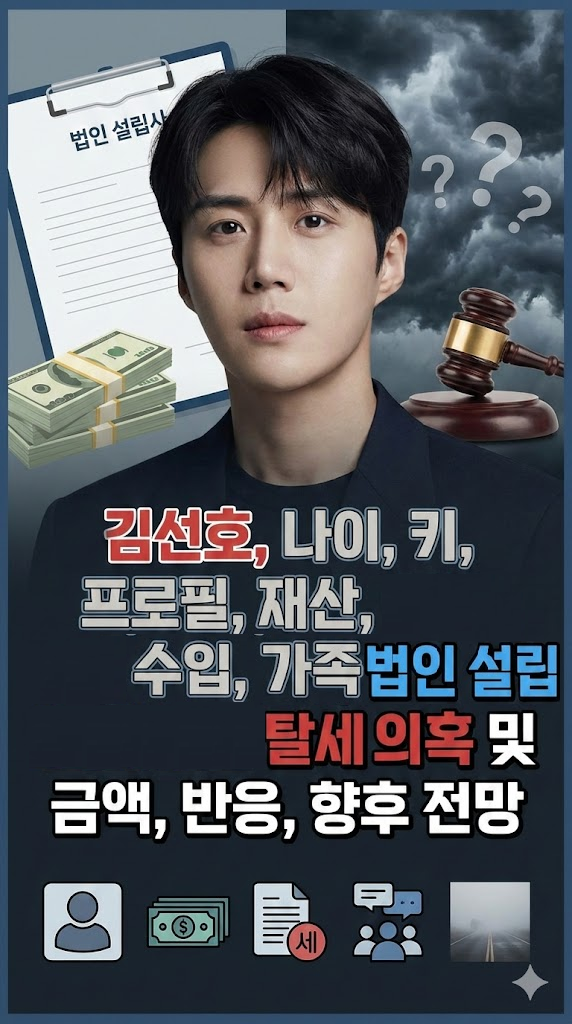 김선호, 나이, 키, 프로필, 재산, 수입, 가족 법인 설립 탈세 의혹 및 금액, 반응, 향후 전망