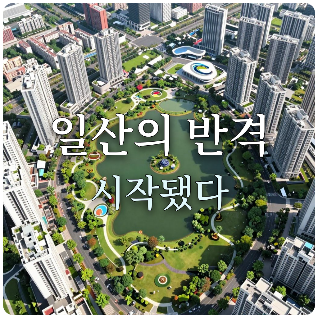 자족 도시로 변화될 일산 신도시의 쾌적한 전경 이미지
