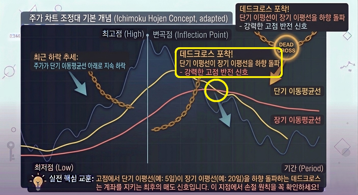 전형적인 데드크로스(Dead Cross) 발생 원리와 개념