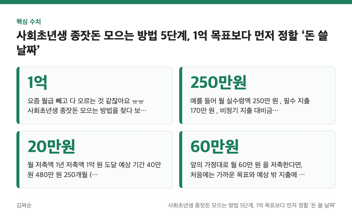 핵심 수치: 1억, 250만원, 20만원, 60만원