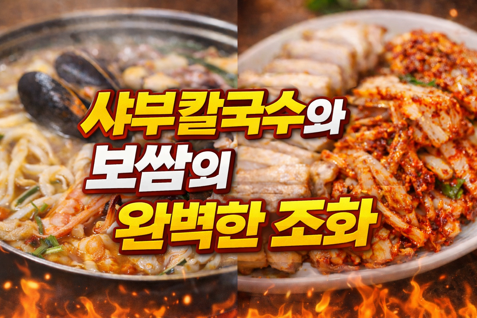 샤부칼국수와 보쌈의 완벽한 조화