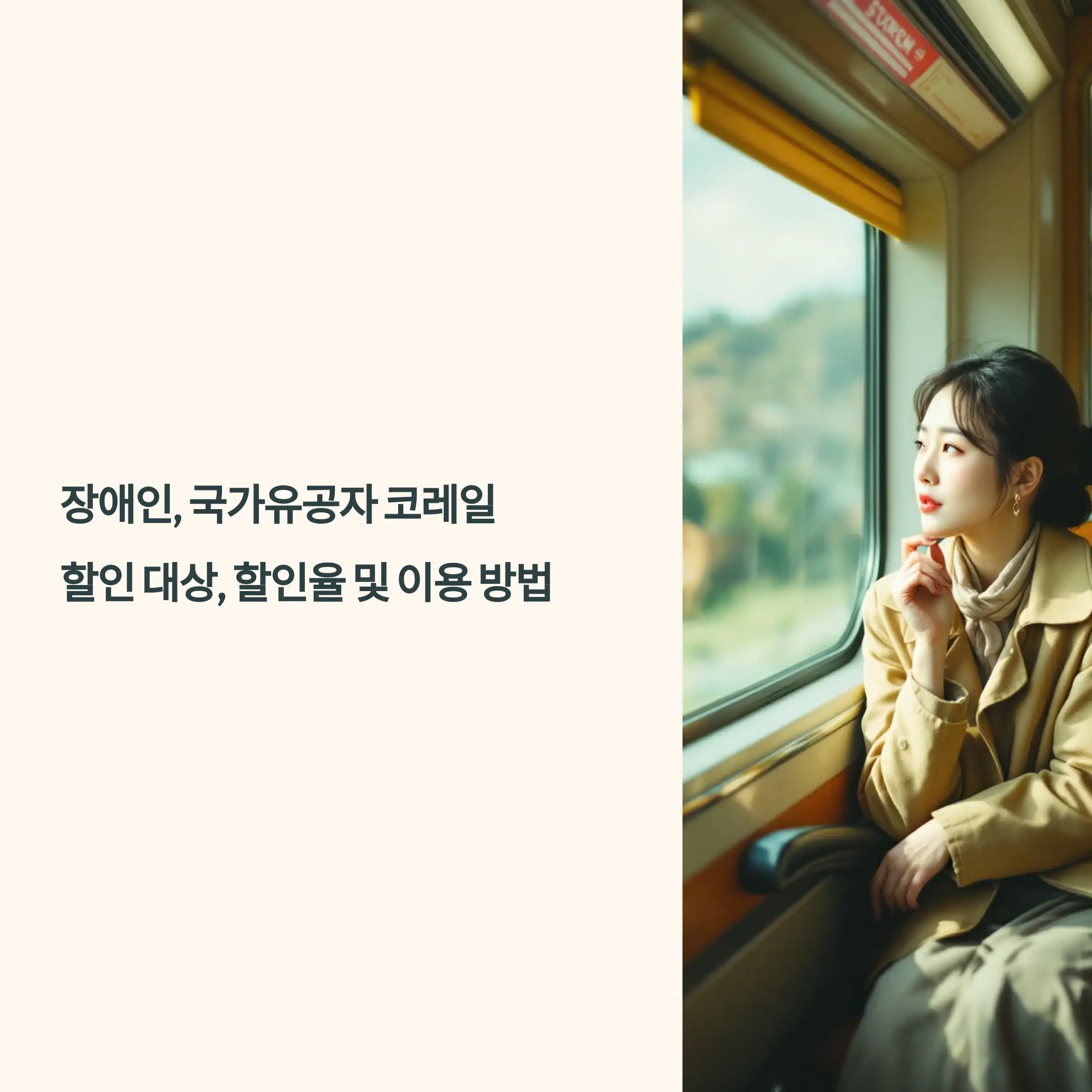 장애인, 국가유공자 코레일 할인 대상, 할인율 및 이용 방법