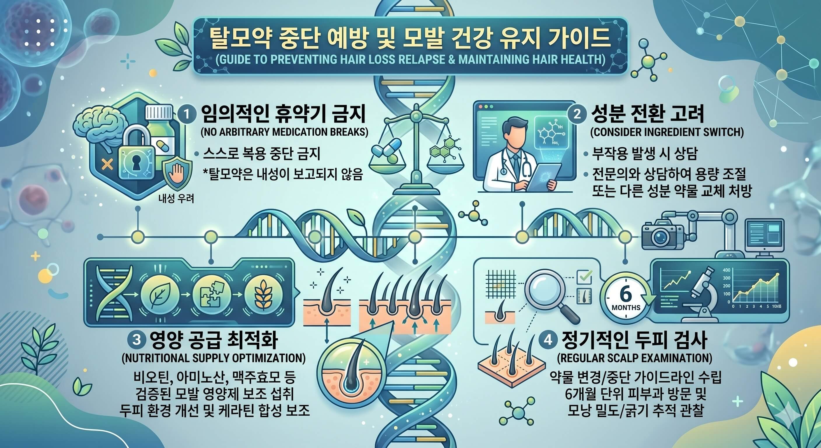 탈모약 중단 후에도 모발 건강을 유지하는 방법