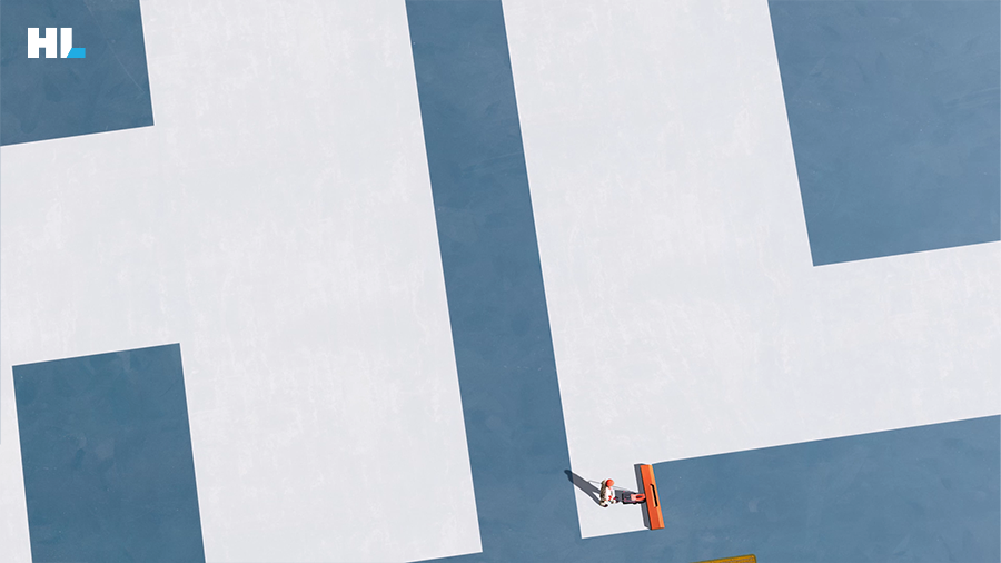 일직선으로 라인을 긋다가 한 지점에서 방향을 틀어 새로운 라인을 그리기 시작한다.