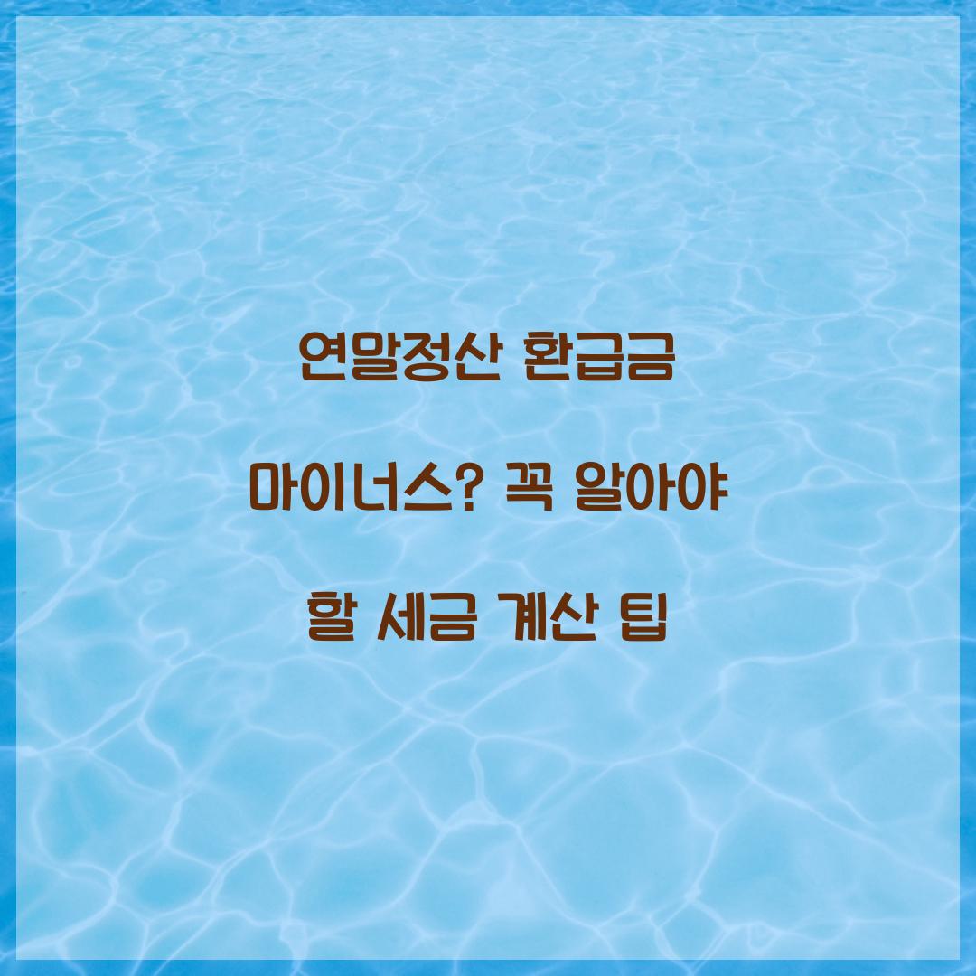연말정산 환급금 마이너스