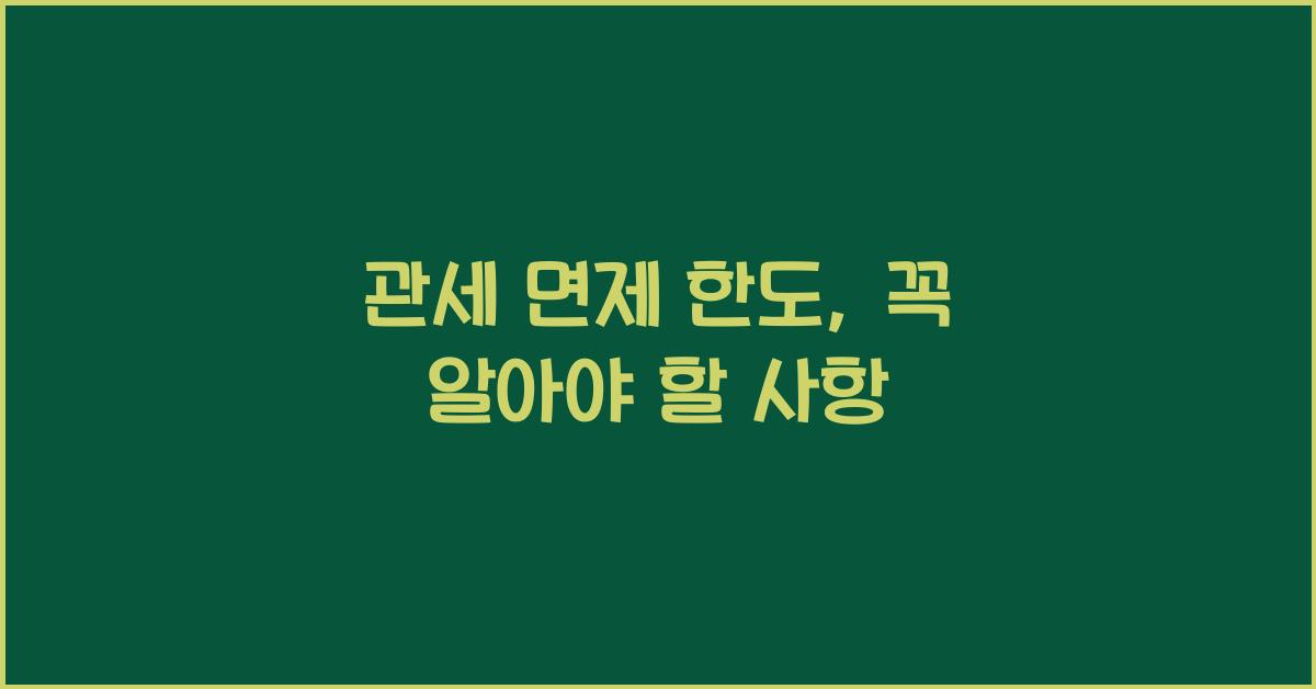 관세 면제 한도