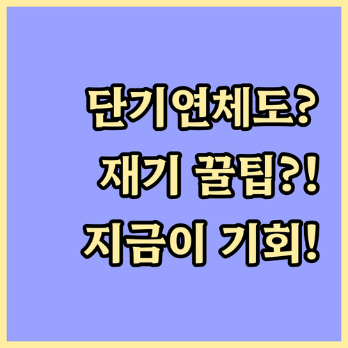 단기 연체 차주도 신청 가능 신용 악..