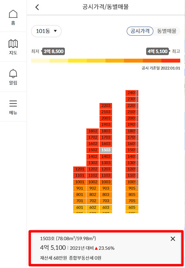 KB 부동산 시세 및 실거래가 공시가격