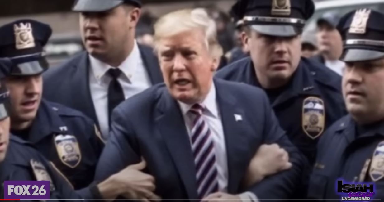 트럼프 체포장면을 AI로 만든 사진