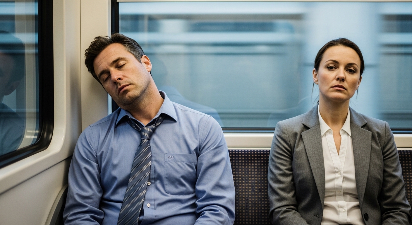 피곤에 지친 40대 직장인 모습