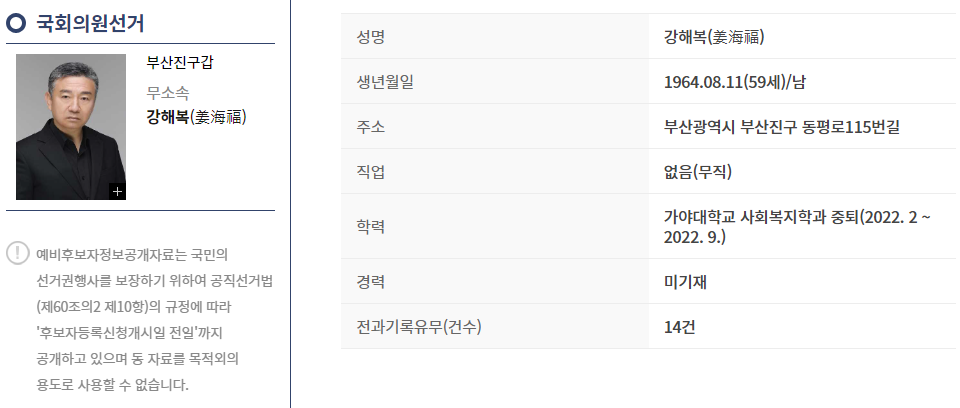 무소속 강해복 후보
