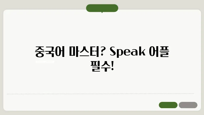 speak 어플 중국어 정보 총정리