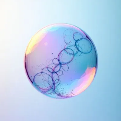 디코히런스-위태로운 양자 순간을 비눗방울이 붕괴되기 직전의 모습으로 상징적으로 나타낸 이미지.