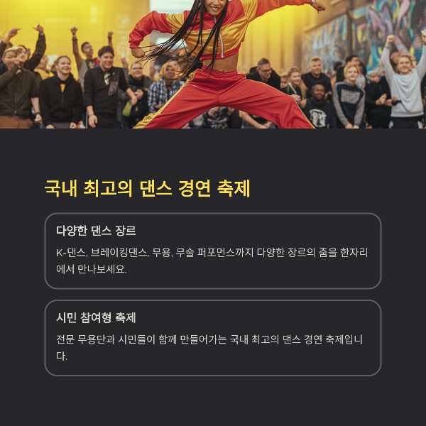 국내 최고의 댄스 경연 축제