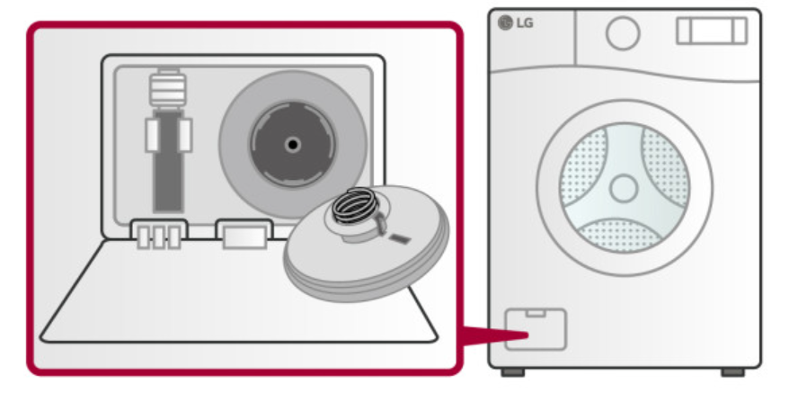잔수 제거 마개로 물을 빼는 모습