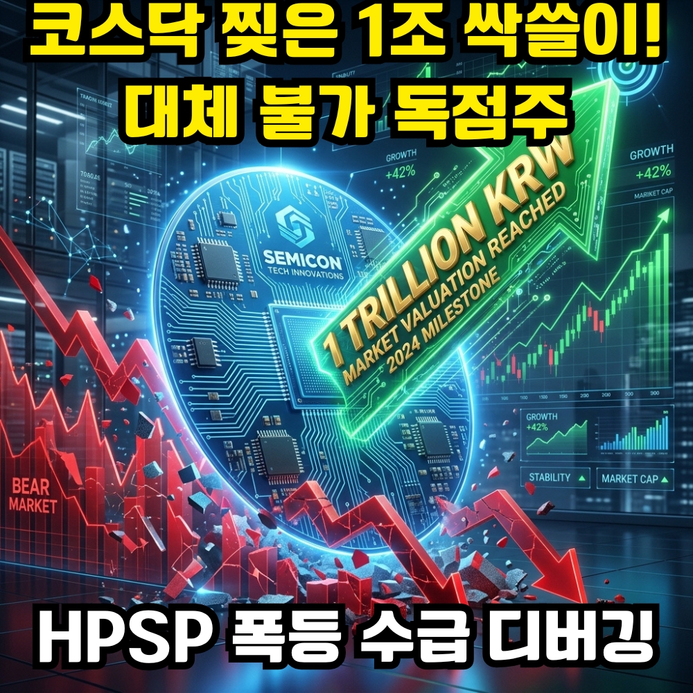 HPSP 주가 1조원 거래대금 폭발 및 반도체 고압 수소 어닐링 장비주 대장주 급등 분석
