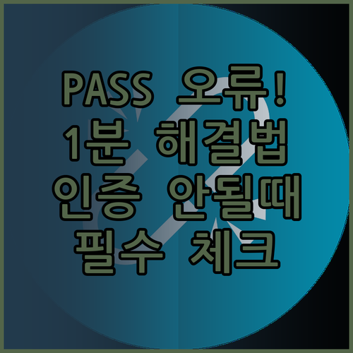 PASS 앱 인증 오류 발생 시 해결..