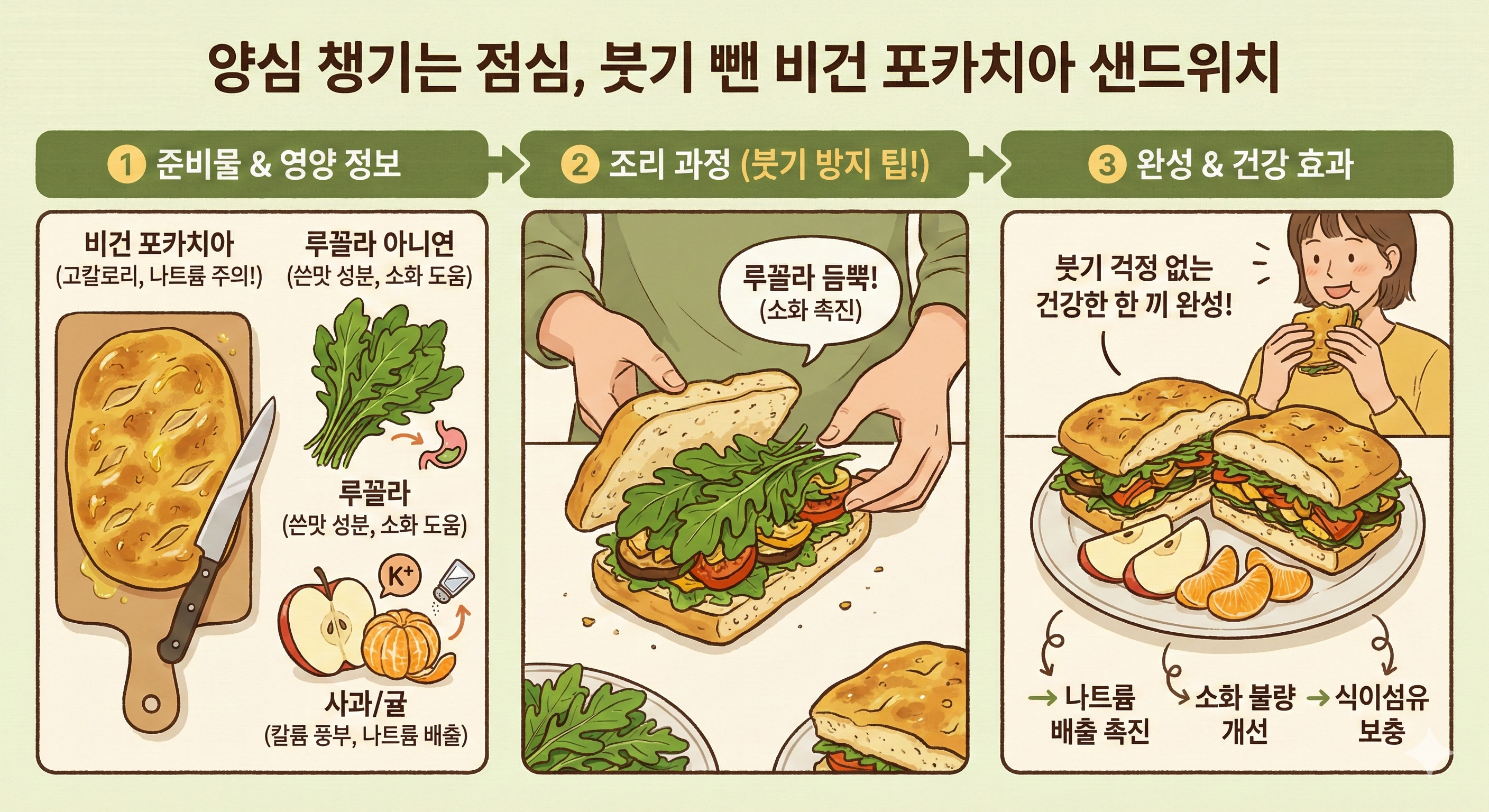 비건 포카치아 샌드위치 만드는 과정