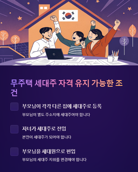 무주택 세대주 자격 유지 가능한 조건