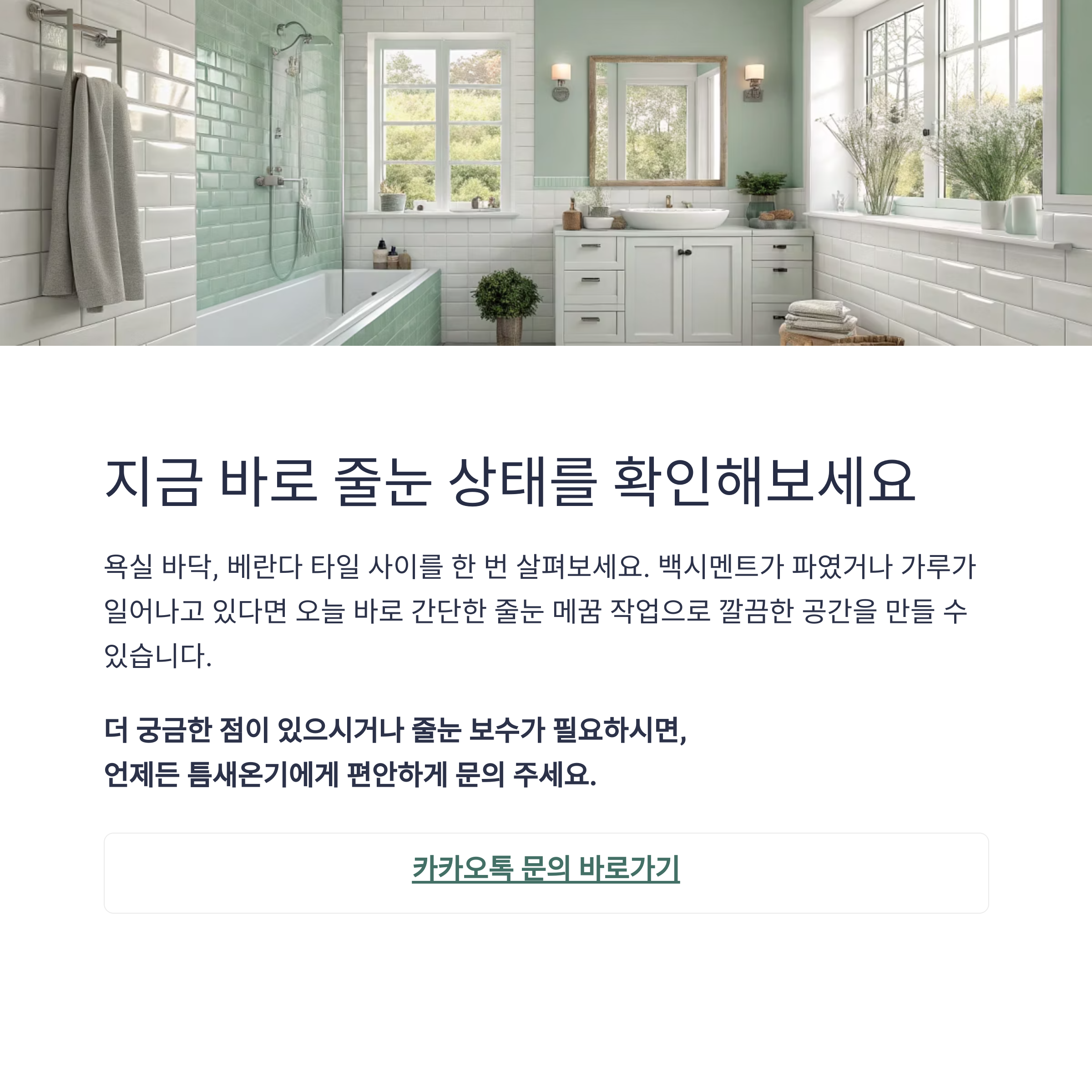 백시멘트 대신 줄눈 메꿈제 추천과 사용법