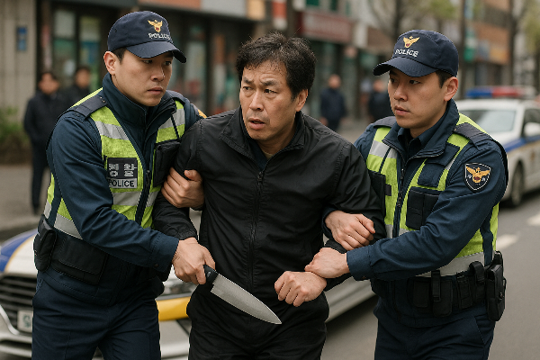 홍제동 40대 흉기 사건, 공공장소 흉기소지죄