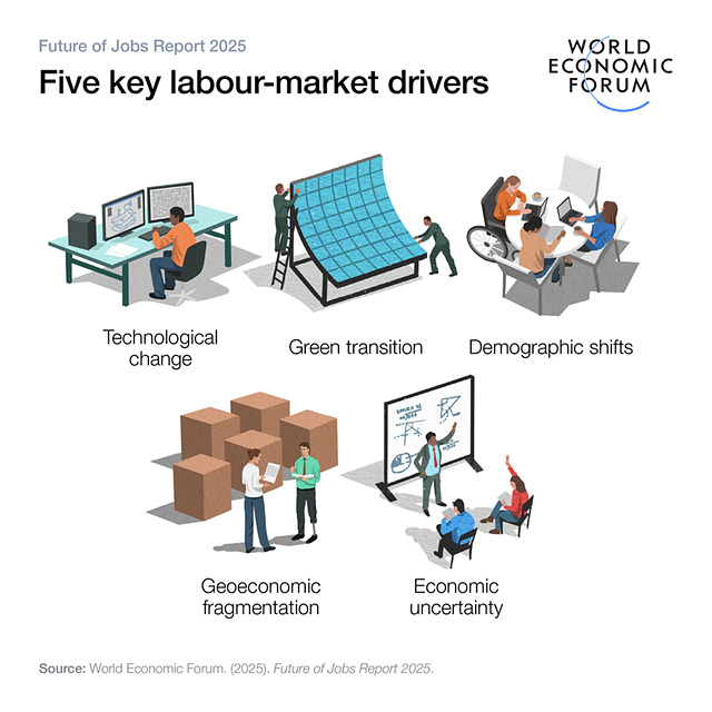 세계경제포럼 WEF Future of Jobs Report 2025 그래프 자료
