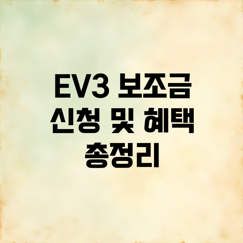 EV3 보조금 신청 및 혜택 총정리
