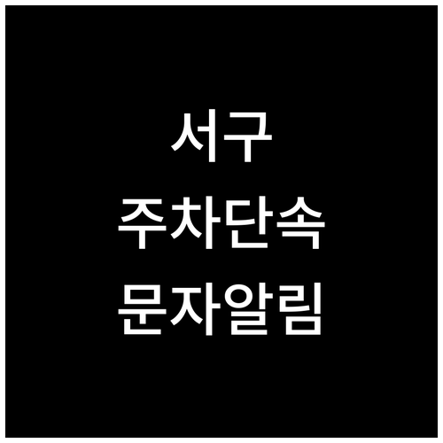 부산 서구청 주정차 단속 알림 서비스..