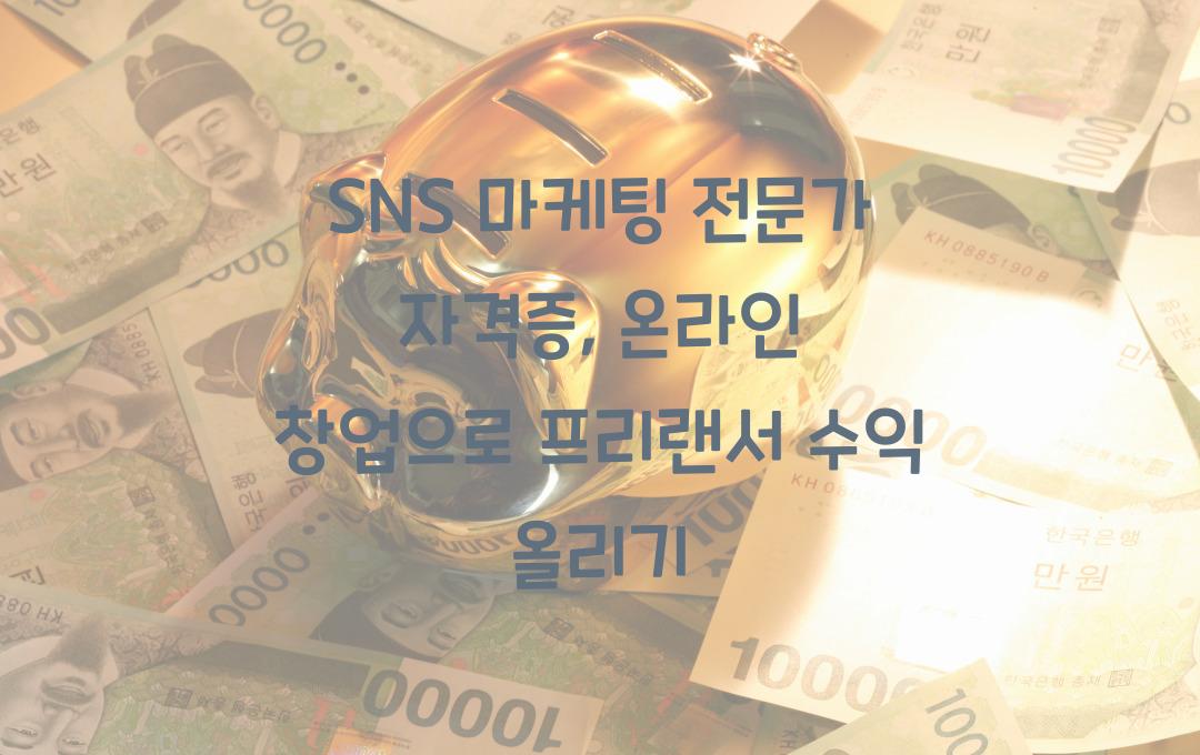 SNS 마케팅 전문가 자격증, 온라인 창업 & 프리랜서 수익 가능할까?