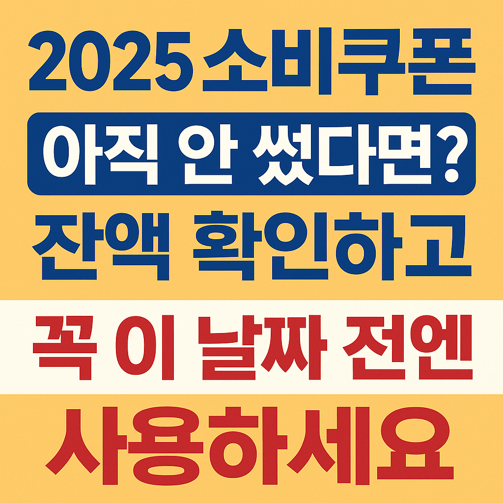 2025 소비쿠폰 아직 안 썼다면? 잔액 확인하고 꼭 이 날짜 전엔 사용하