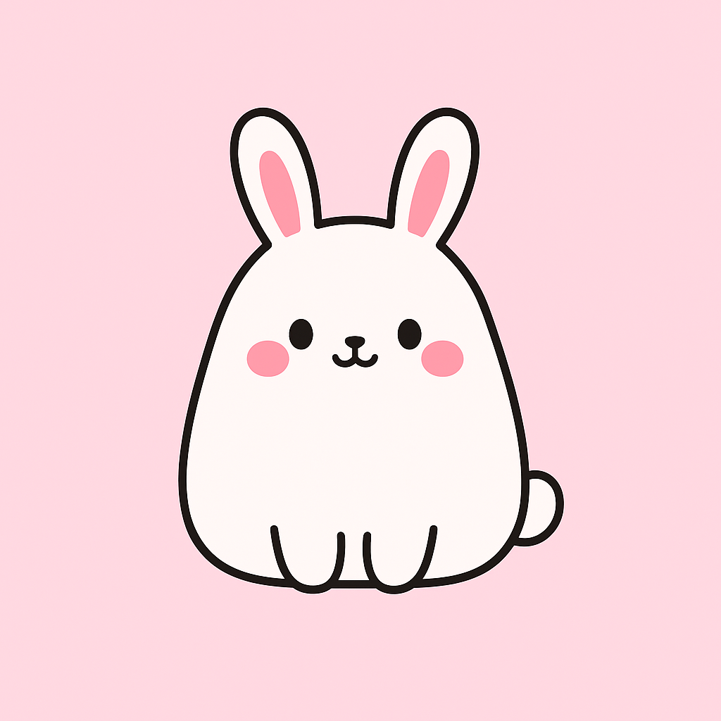 귀여운 카톡테마 토끼 캐릭터 일러스트 예시