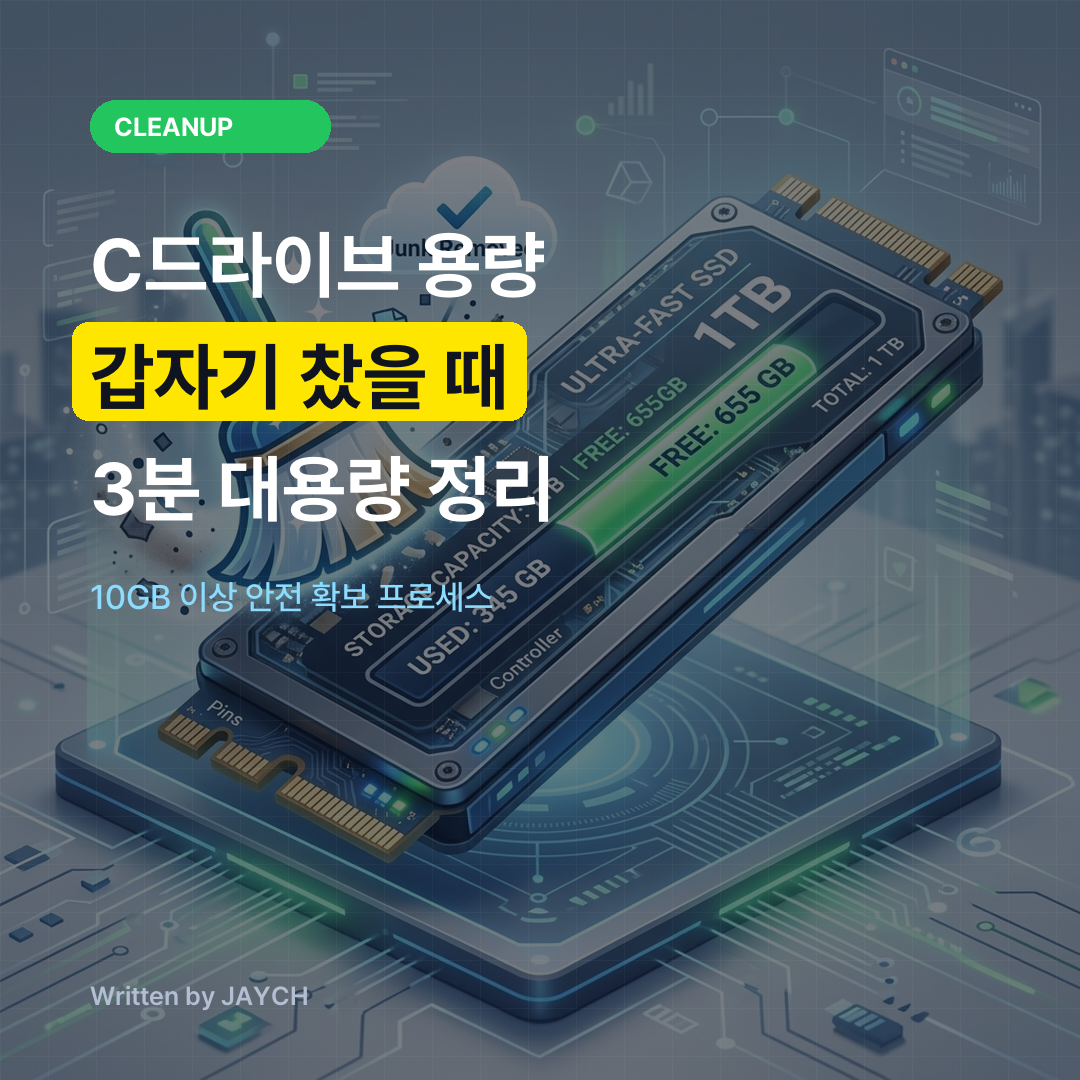C드라이브 용량 갑자기 찼을 때 3분 대용량 정리 썸네일