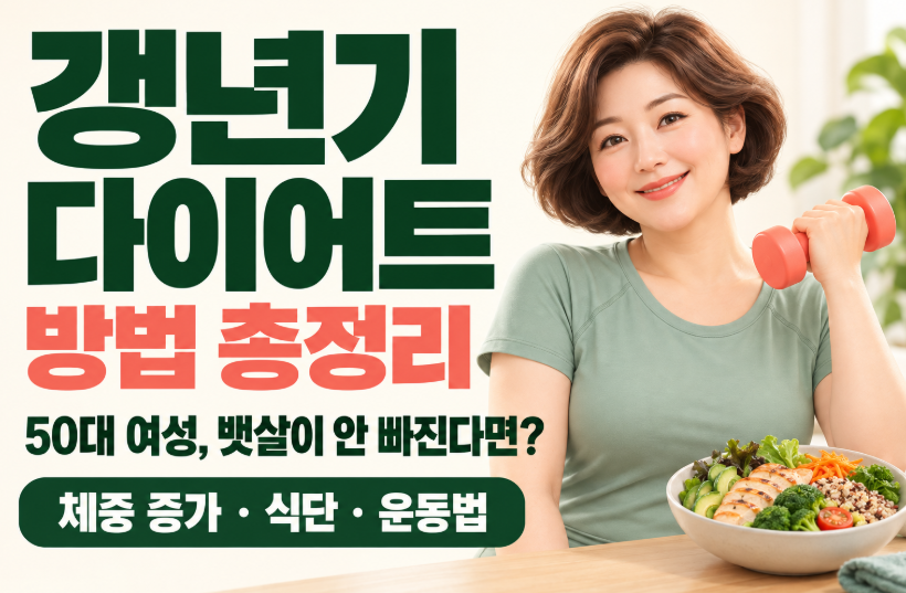 갱년기 다이어트 방법 총정리｜50대 여성 뱃살 안 빠지는 이유&middot;체중 증가&middot;식단&middot;운동법