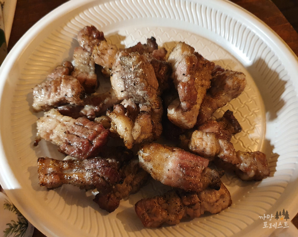 제부도 글램핑 삼겹살 구이