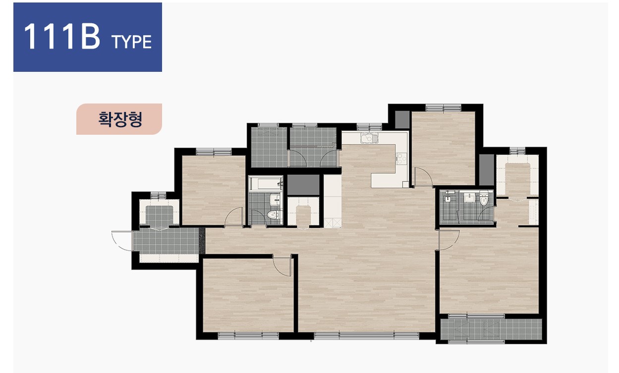 평택 고덕 대방디에트르 111B 평면도