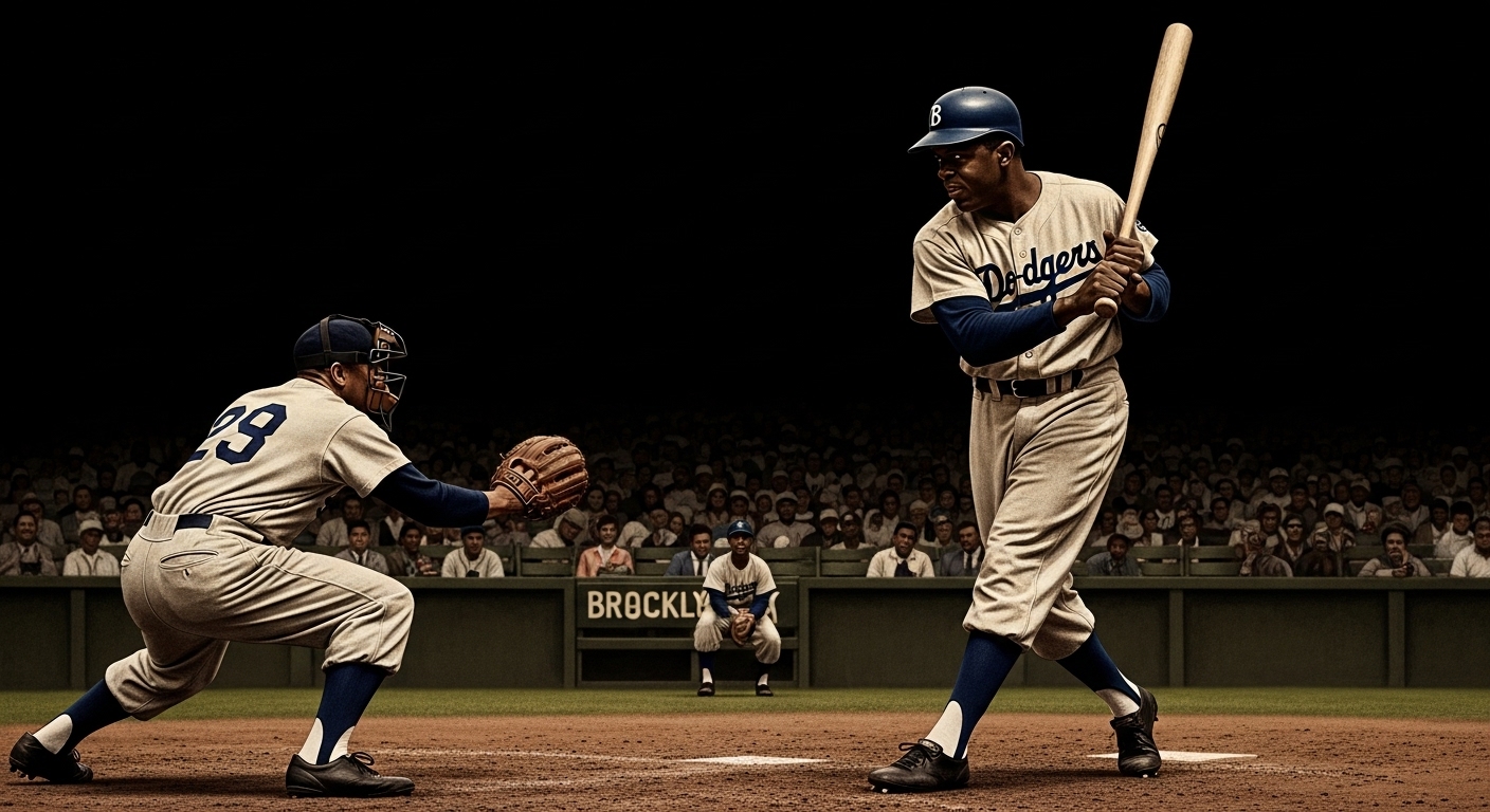 1845년 알렉산더 카트라이트가 뉴욕 니커보커스 팀원들에게 야구 규칙을 설명하는 빈티지 삽화.