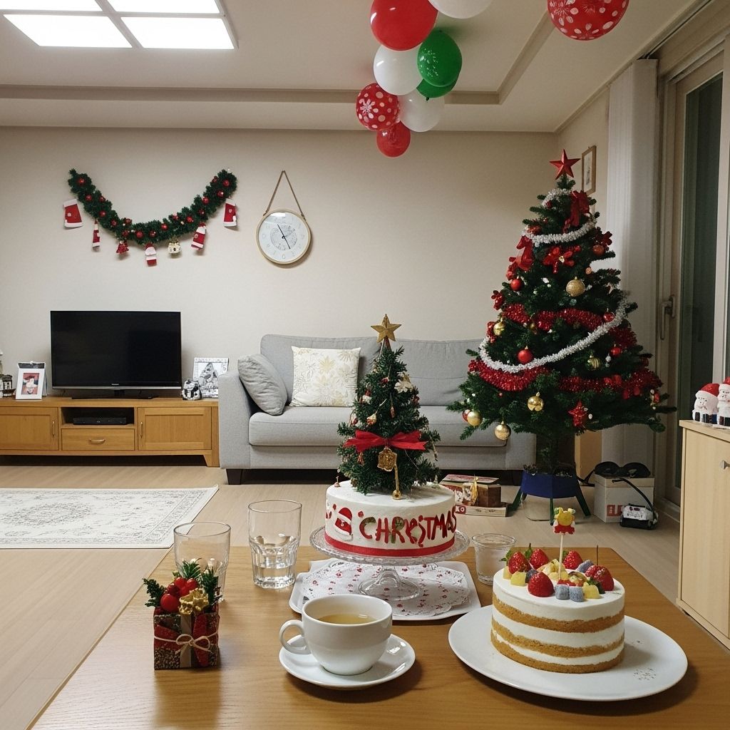 크리스마스 선물, 크리스마스 트리와 케이크