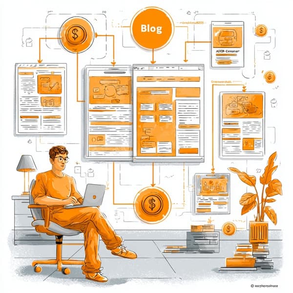 GPT 블로그 수익 구조를 시각화한 인포그래픽