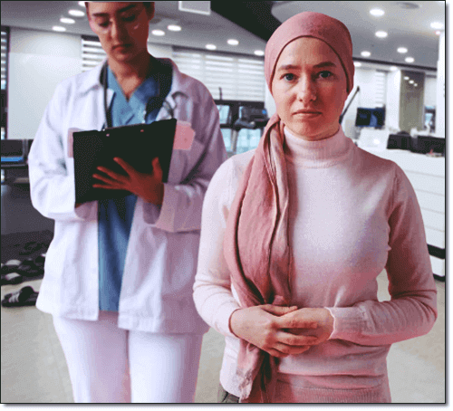 암 치료 중인 여성