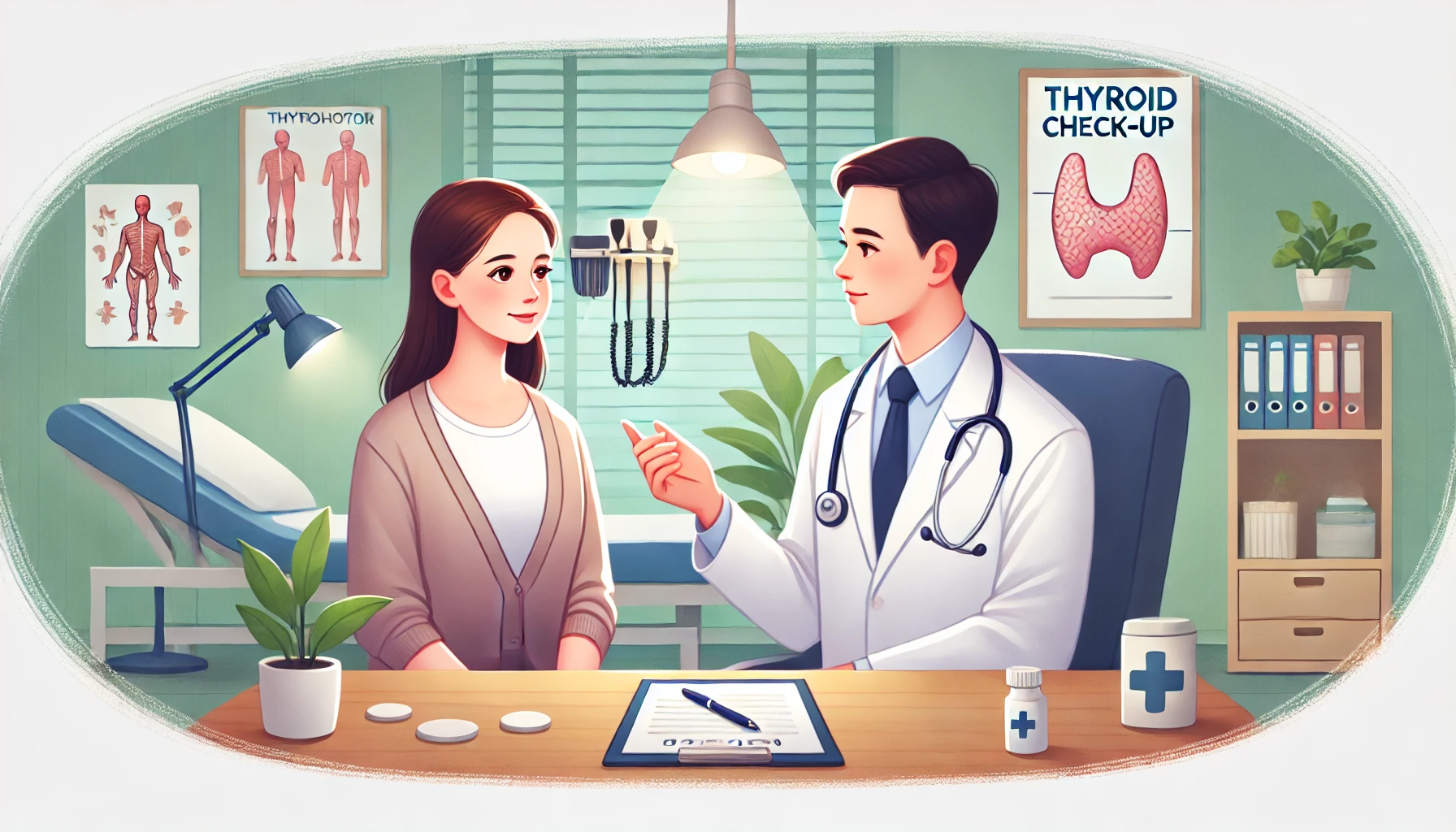 갑상선-기능-저하증을-의사와-상담중인-여자