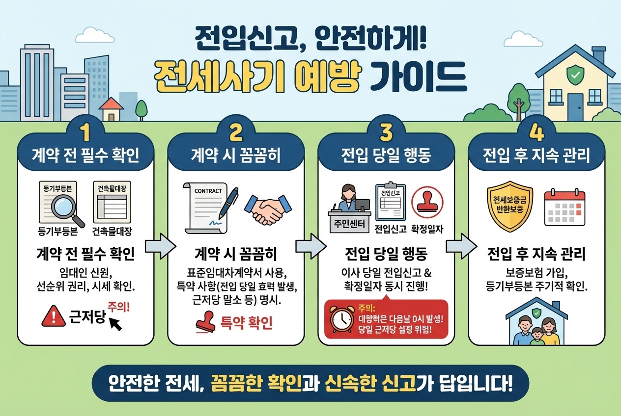전입신고 시 전세사기 당하지 않게 체크사항