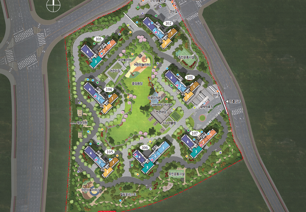운정신도시 파크 푸르지오 단지 배치도