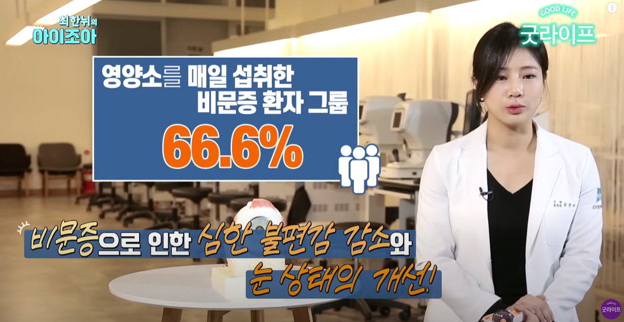 그룹의 66.6%가 눈 상태 개선을 가지고 왔습니다