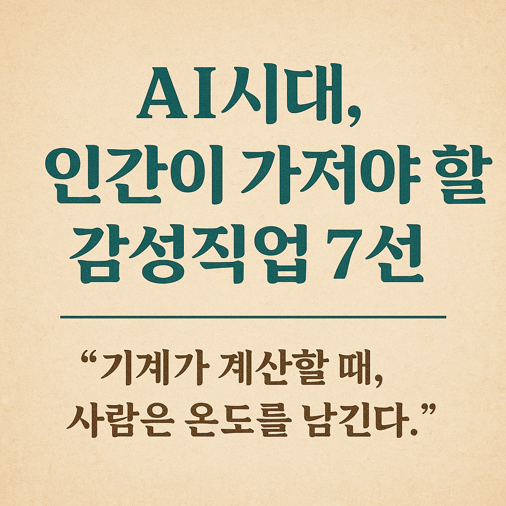 AI시대, 인간이 가져야 할 감성직업 7선 — When machines calculate, humans leave warmth. 빈티지 감성 썸네일 이미지