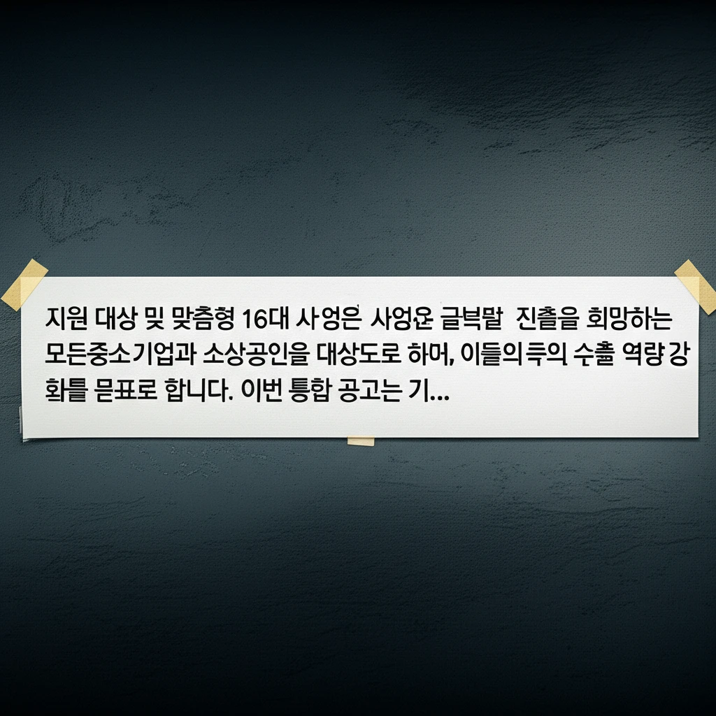 소상공인 중소기업 16개 글로벌 수출..