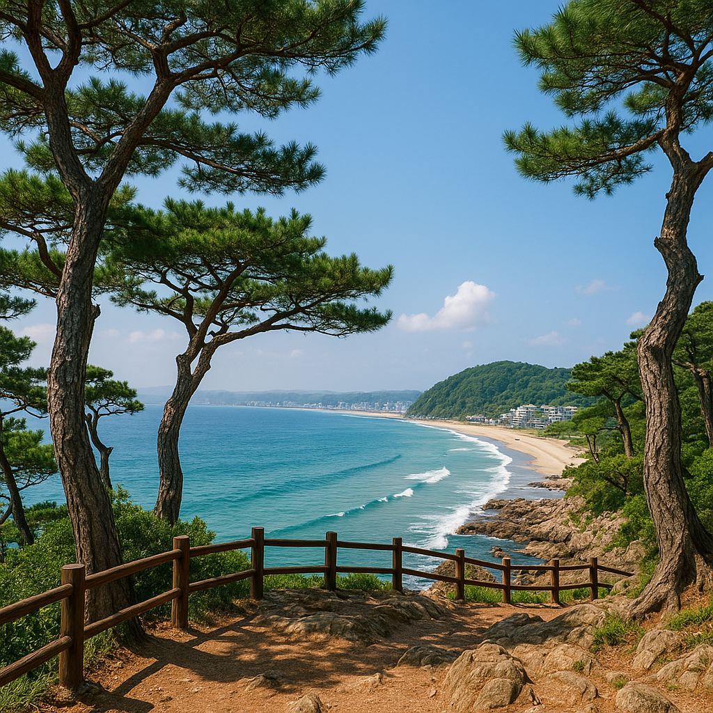 송정죽도공원 전망대에서 내려다본 바다 풍경과 해안 절벽 전
